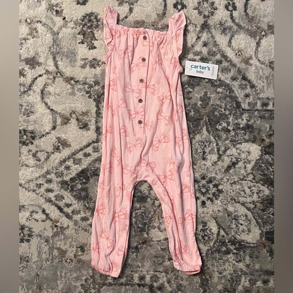 Carter’s | Baby Pink Butterfly Romper Girls Size 18mo